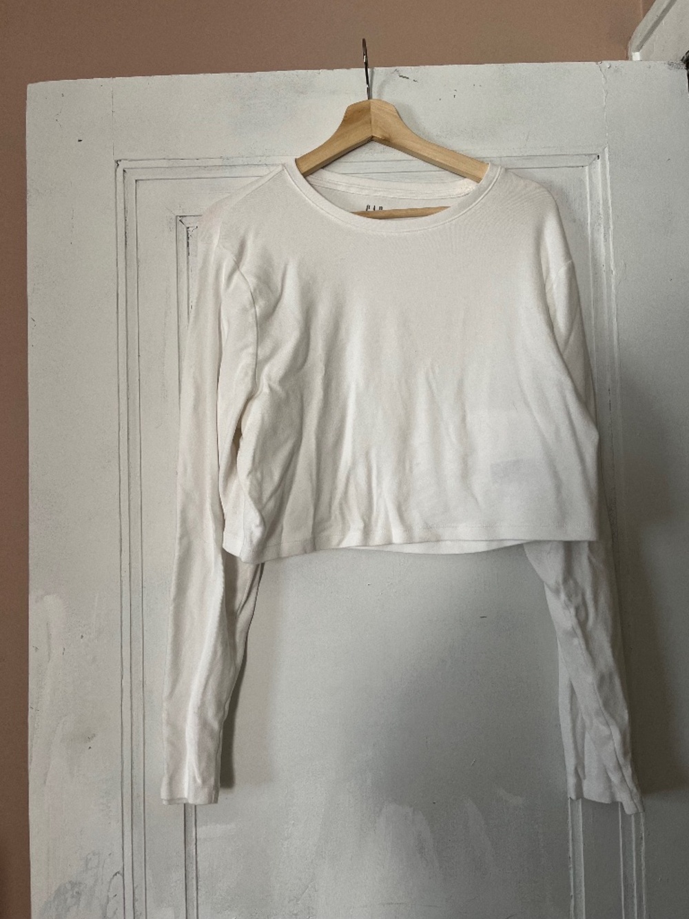 (2) Gap Cropped Ribbed Modern Tee Long Sleeve White XXL
